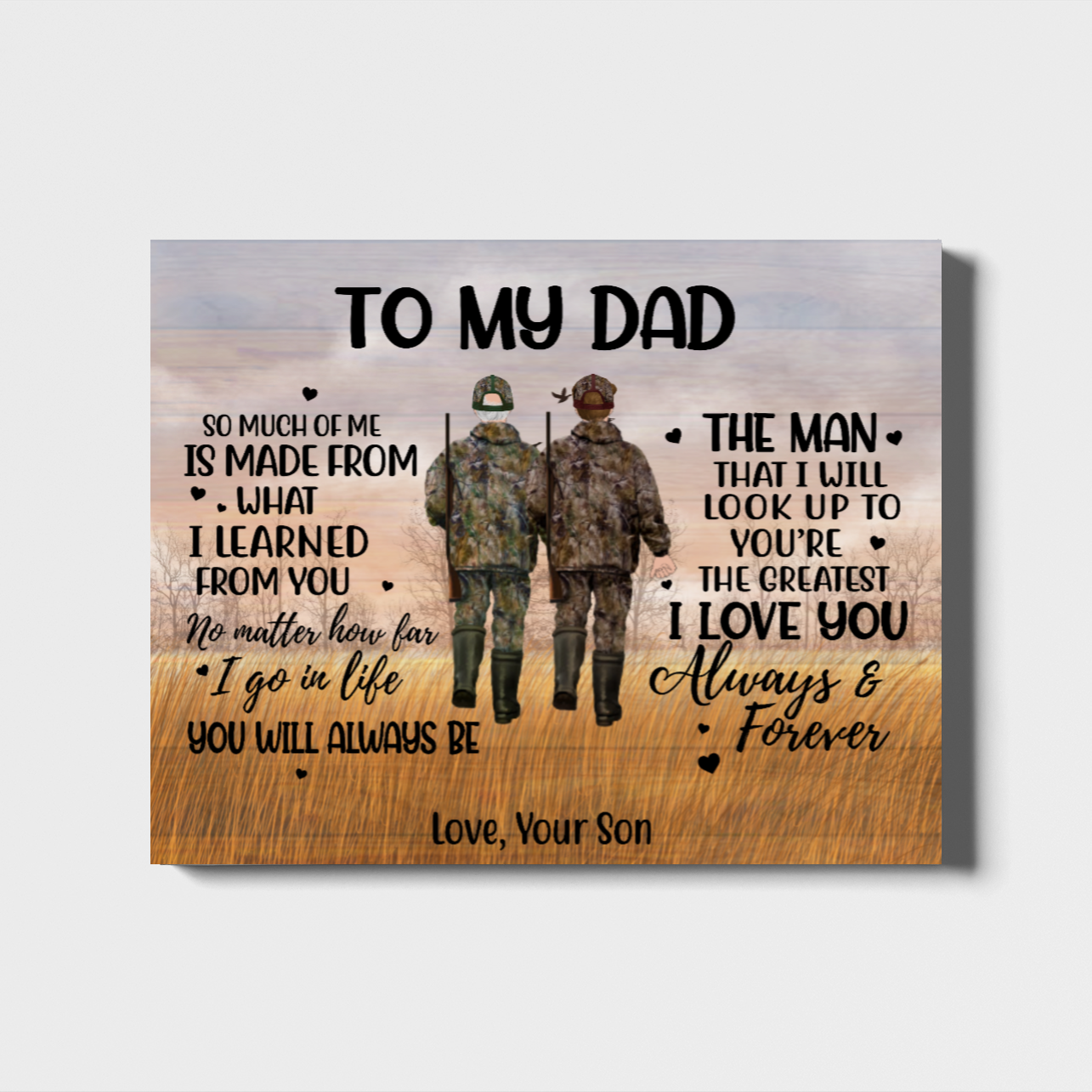 [Personalized Name] To My Dad – Best Gift Idea For Father’S Day, Home Decor, Gift For Family – Horizontal Canvas Matte Canvas Wall Art