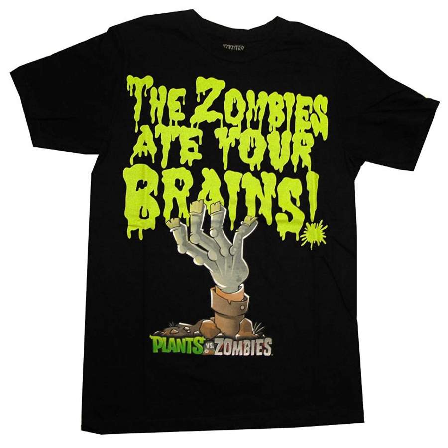 Plants Vs. Zombies Zombies Ate Your Brains Mens Black T-Shirt