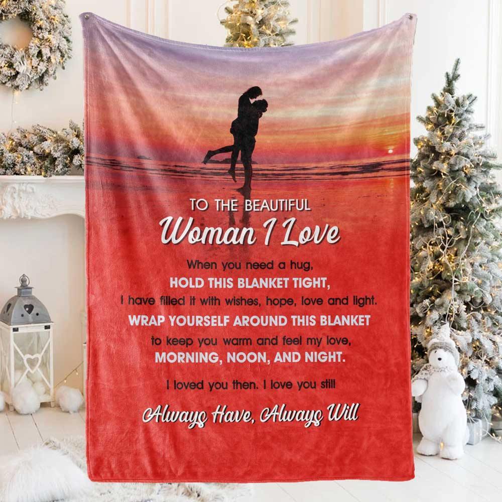 Woman I Love  – Gift For Wife Home Decor Gift For Family – Sherpa Blanket Fleece Blanketx