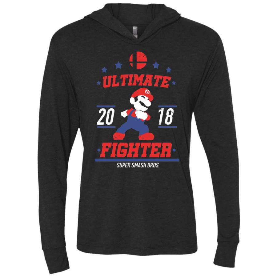 Ultimate Fighter Mario Triblend Long Sleeve Hoodie Tee