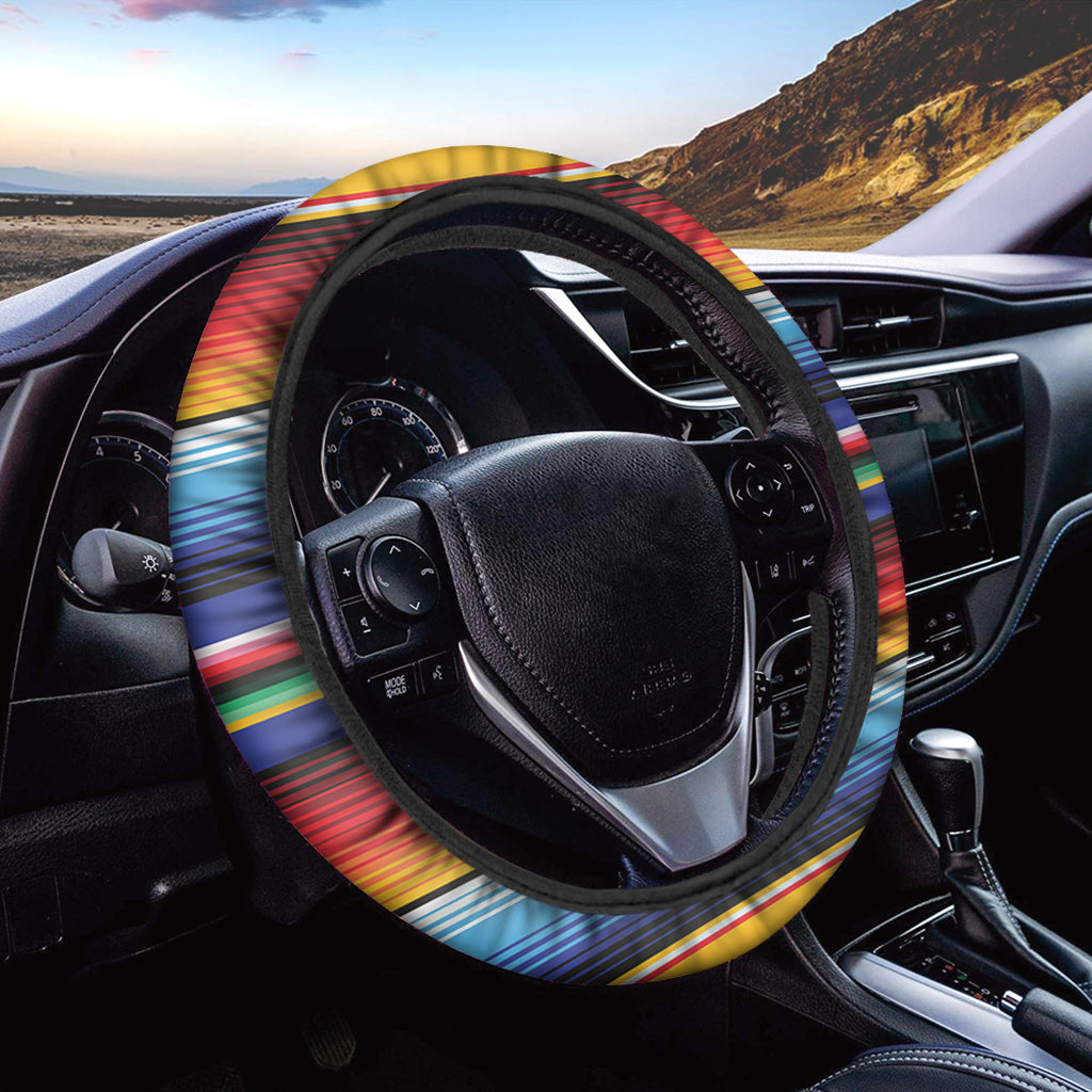 Tribal Mexican Serape Pattern Print Car Steering Wheel Cover