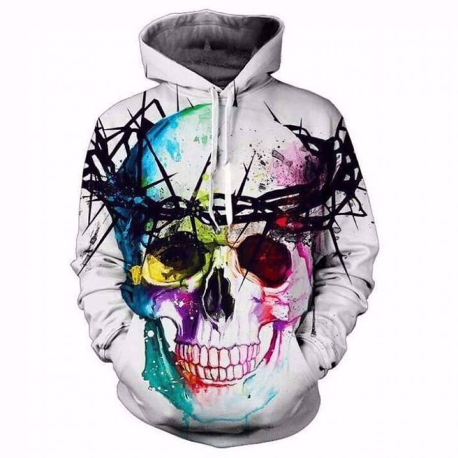 Skeleton Skull Mens Hoodie