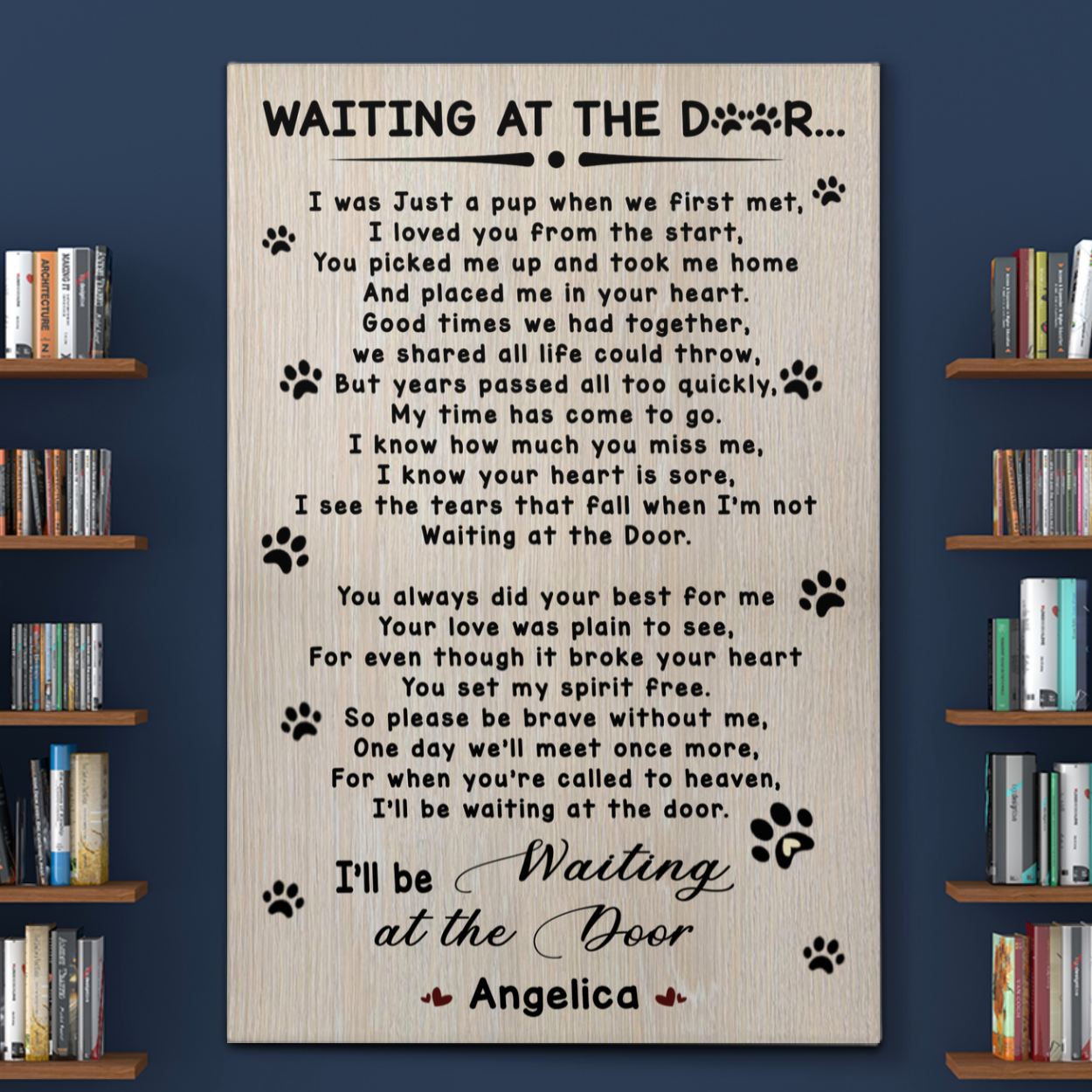 Personalized Waiting At The Door Potrait Poster & Canvas Gift For Dog Lovers Gift For Cat Lovers Decor Home Decor Wall Art Visual Art