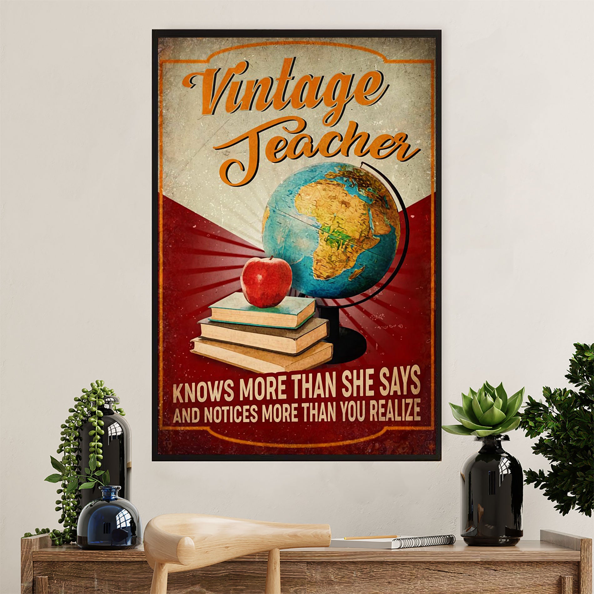 Teacher Classroom Poster | Vintage Teacher | Wall Art Back To School Gift For Teacher Decorate your home for Halloween, Christmas, and New Year's