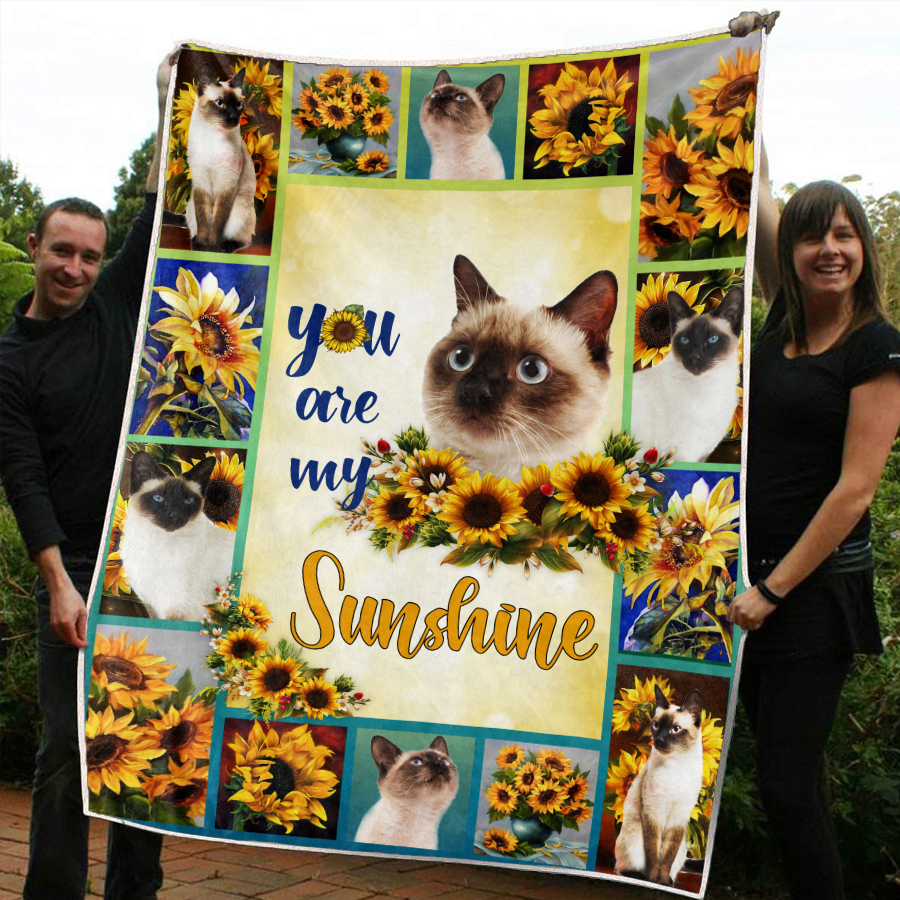 Siamese You Are My Sunshine Design Cat Print Blanket Cats Gifts Painting