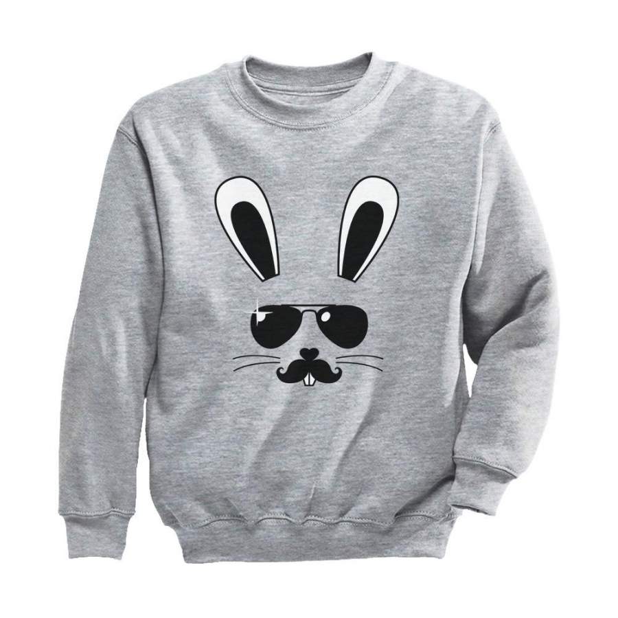 Cool Easter Bunny Face Youth Kids Sweatshirt