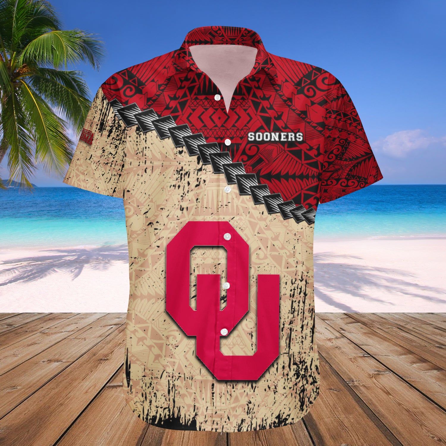 Oklahoma Sooners Hawaii Shirt Grunge Polynesian Tattoo – NCAA