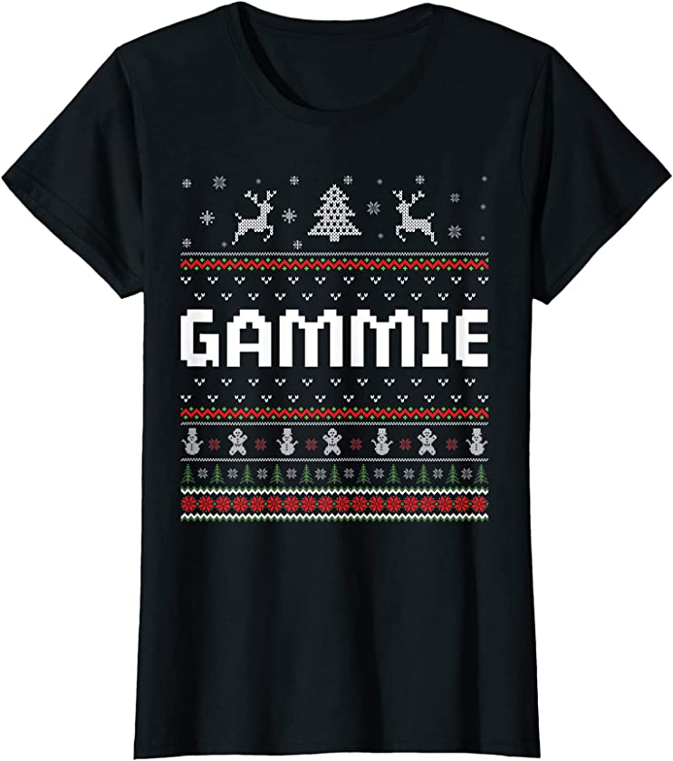 Womens Gammie Ugly Holiday Party Matching Ugly Christmas Sweater T-Shirt