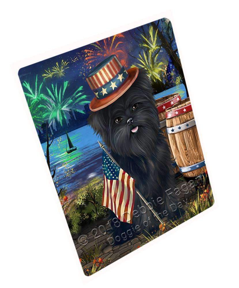 4Th Of July Independence Day Fireworks Affenpinscher Dog At The Lake Blanket Blnkt74181