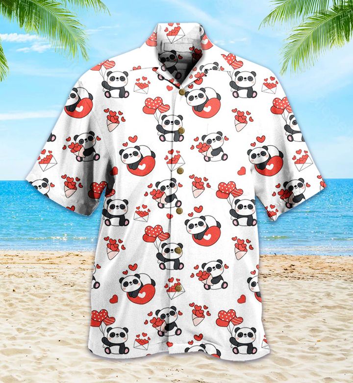 Panda With Love Patterns 3D Hawaiian Shirt