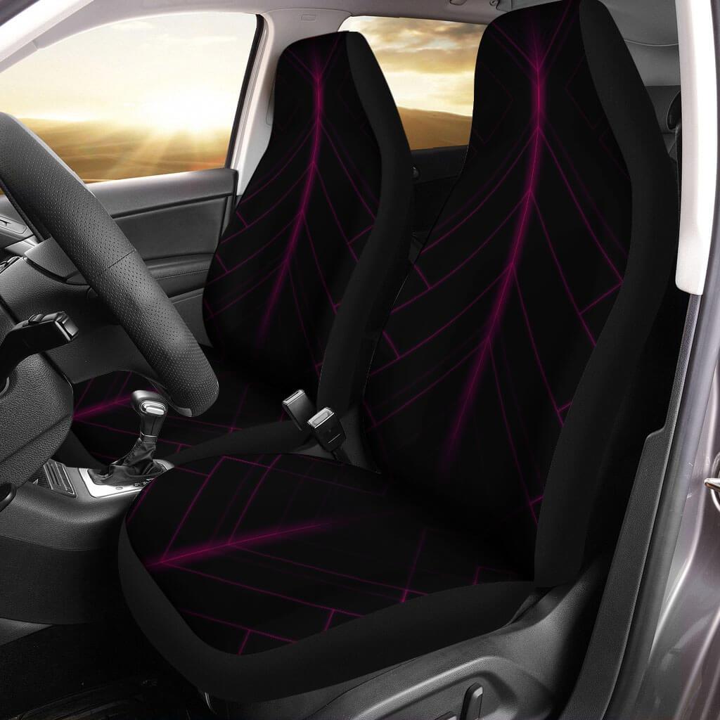 Melanin Automotive Seat Covers Abstract Shapes 12 Purple Color Auto Seat Covers