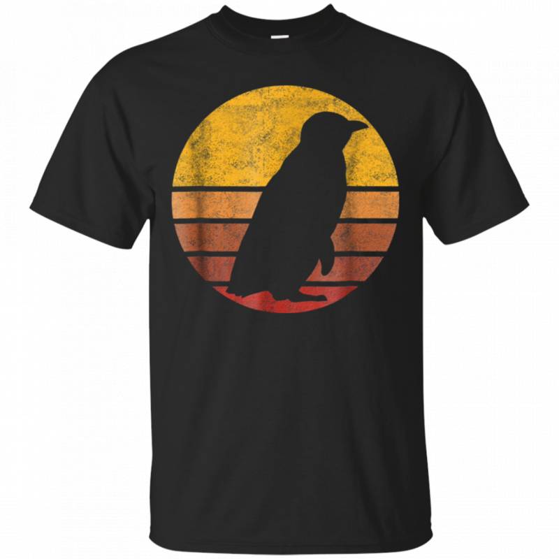 Vintage Sunset Trendy Animal Silhouette Penguin T-shirt