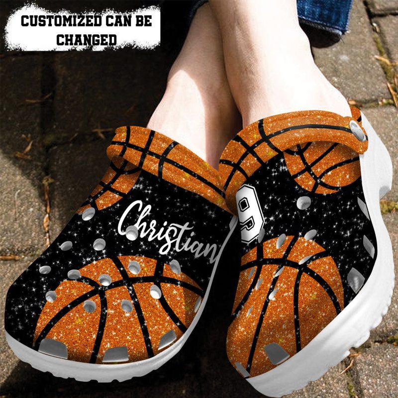 Basketball Glitter Personalized Lover clog Shoes Basketball