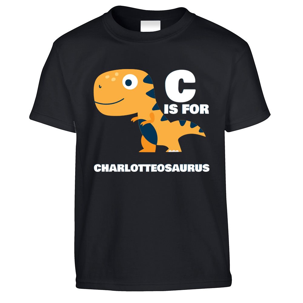 C Is For Charlotte-Saurus Dinosaur Kids T Shirt