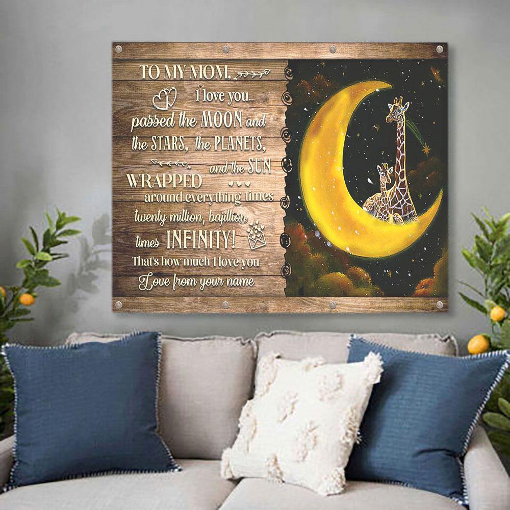 [Personalized Name] I Love You Passed The Moon And The Stars – Romantic Gift, Lovely Gift, Gift For Home Decor – Horizontal Canvas Matte Canvas Wall Art