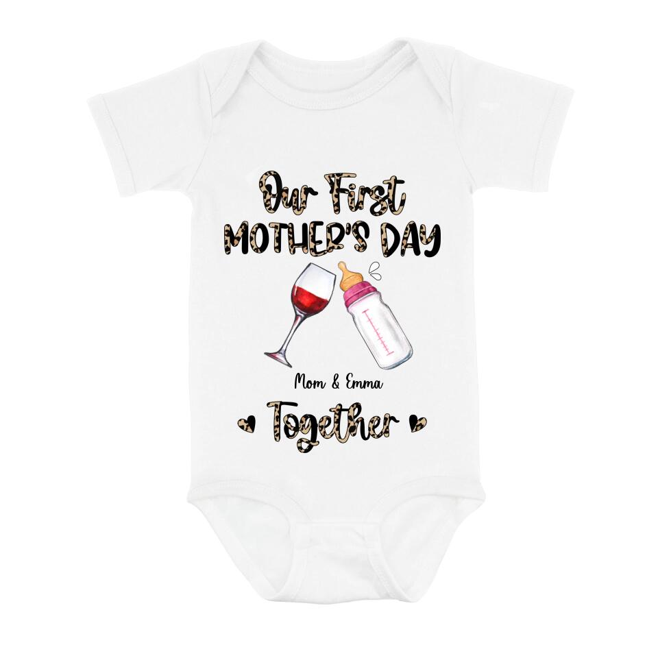 Custom Personalized Baby Onesie/T-Shirt – Mother’S Day Gift Idea For Baby/Mom – Our First Mother’S Day Together