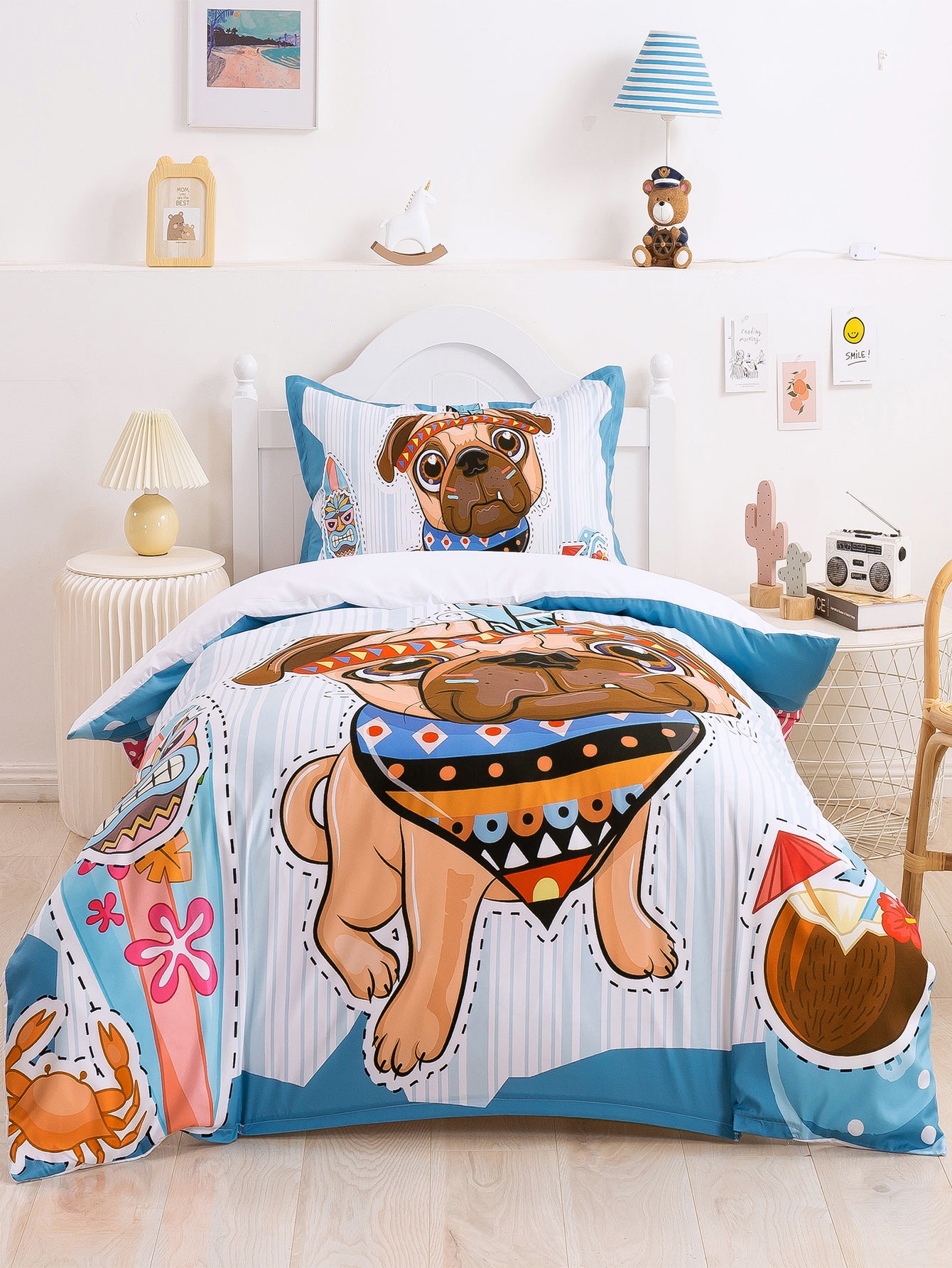 3D Cartoon Animal Dog Quilt Cover Set Bedding Set Duvet Cover Pillowcases 340