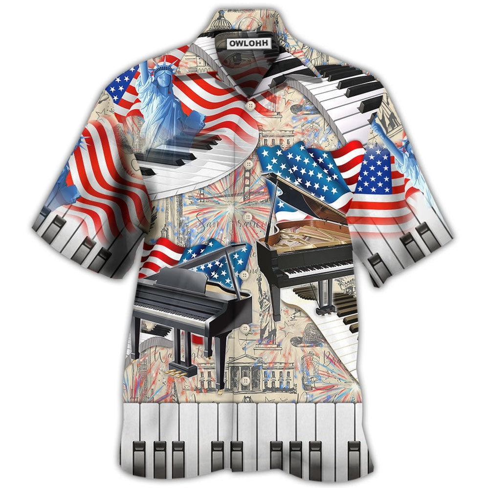 Piano Music Independence Day Hawaii Shirt Ha28942