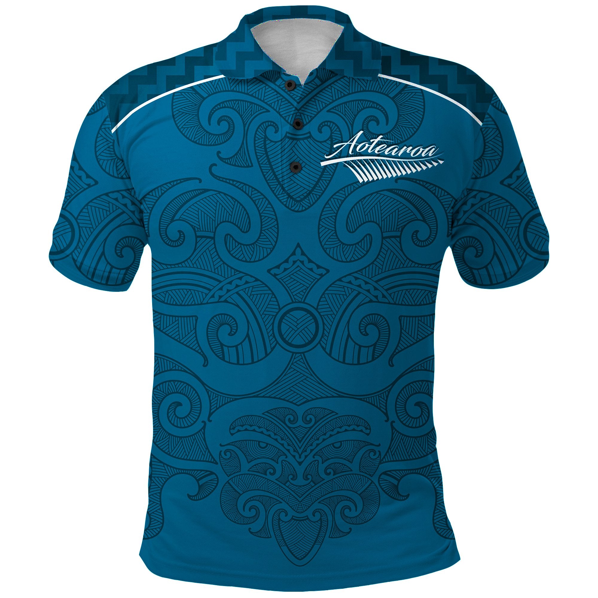 (Custom Personalised) Maori Polo Shirt - Turquoise Aotearoa Tattoo ...