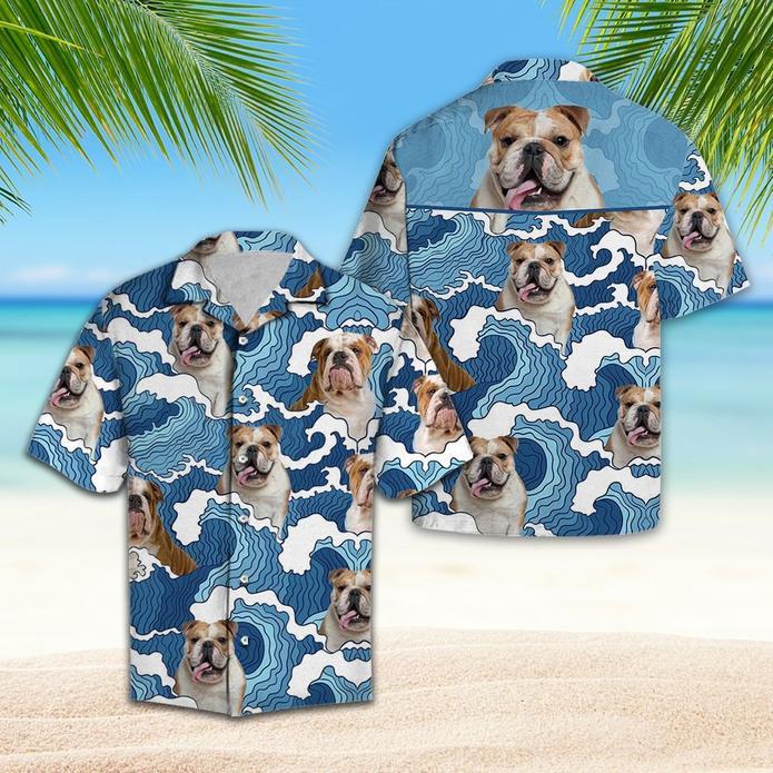 Bulldog Wave Aloha Hawaii Shirts For Men Women Ha16897