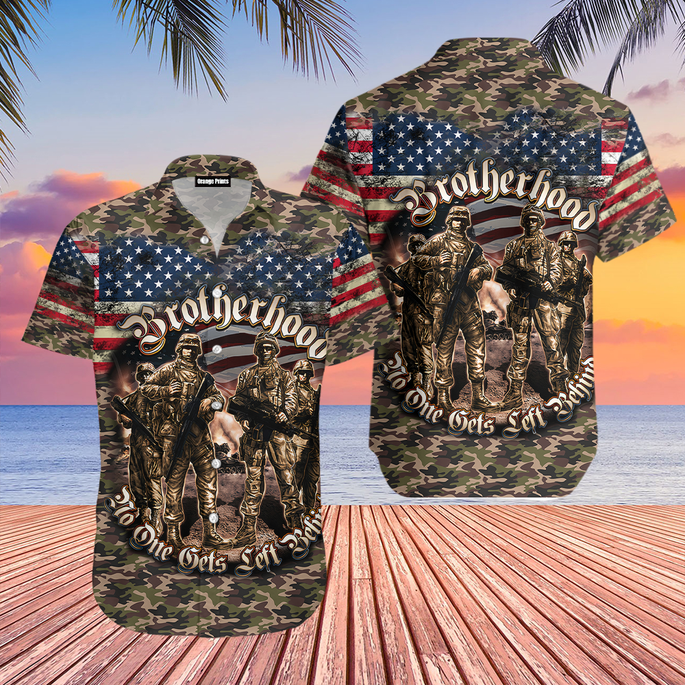 Soldier American Flag Brotherhood Veterans Hawaii Shirt For Men And Women Ha70277