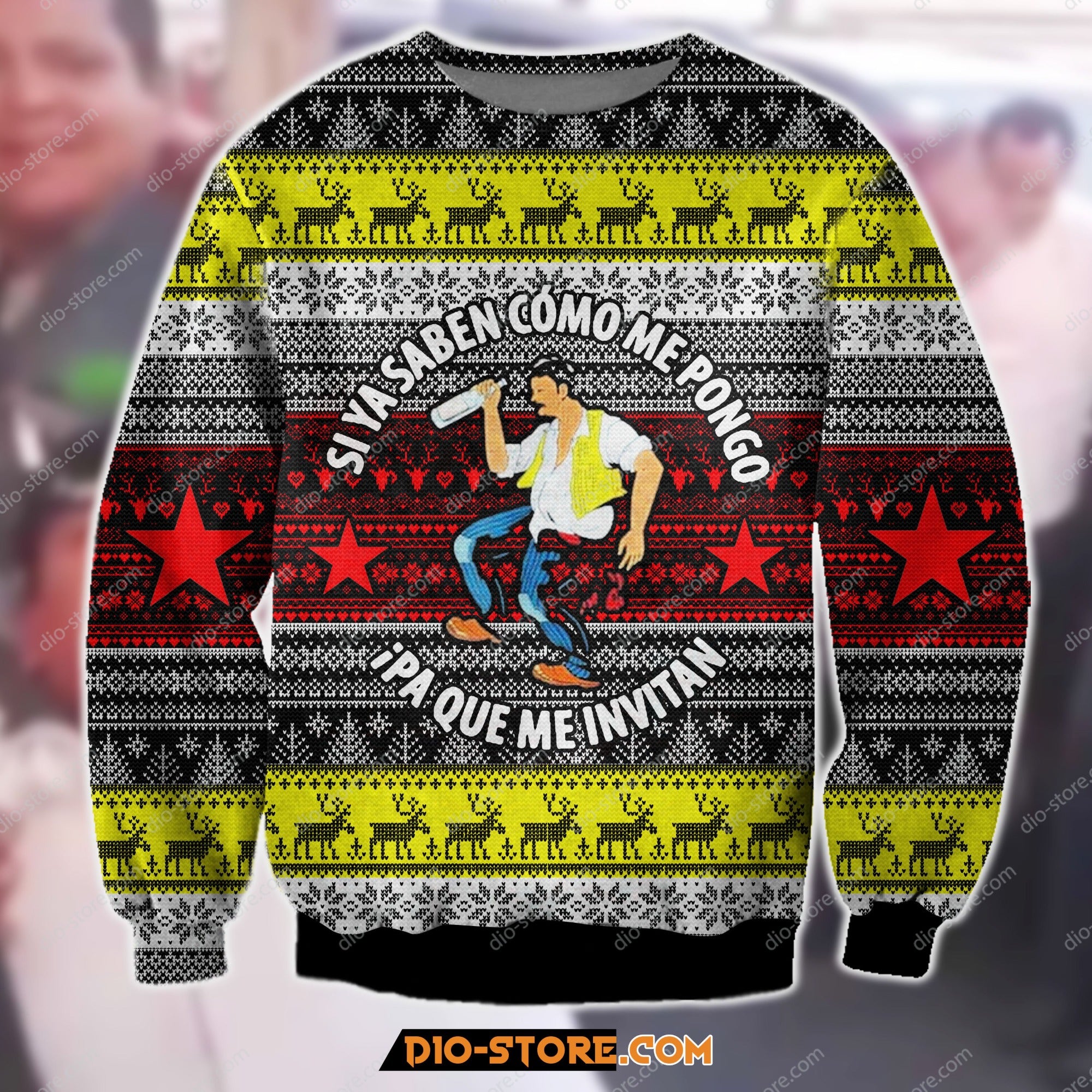 3D All Over Printed Si Ya Saben Como Me Pongo Pa’Que Me Invitan Ugly Christmas Sweatshirt