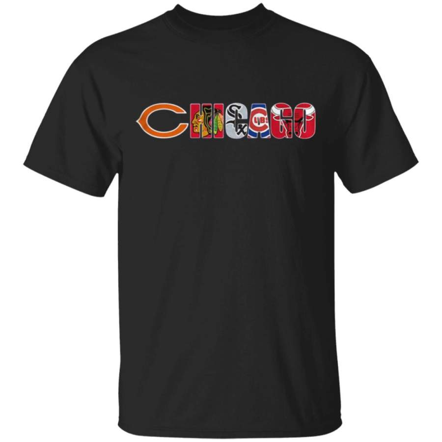 All five Chicago sports team logo T Shirt