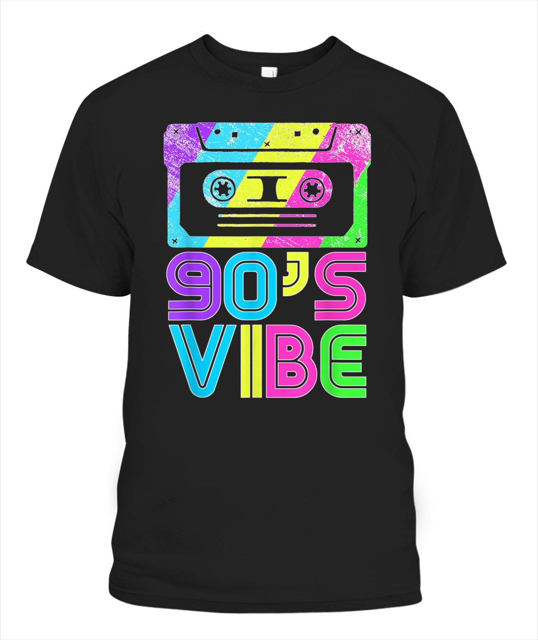 90s Vibe Retro Aesthetic Costume Party Unisex T Shirt | Full Size | Adult | Black | H1492