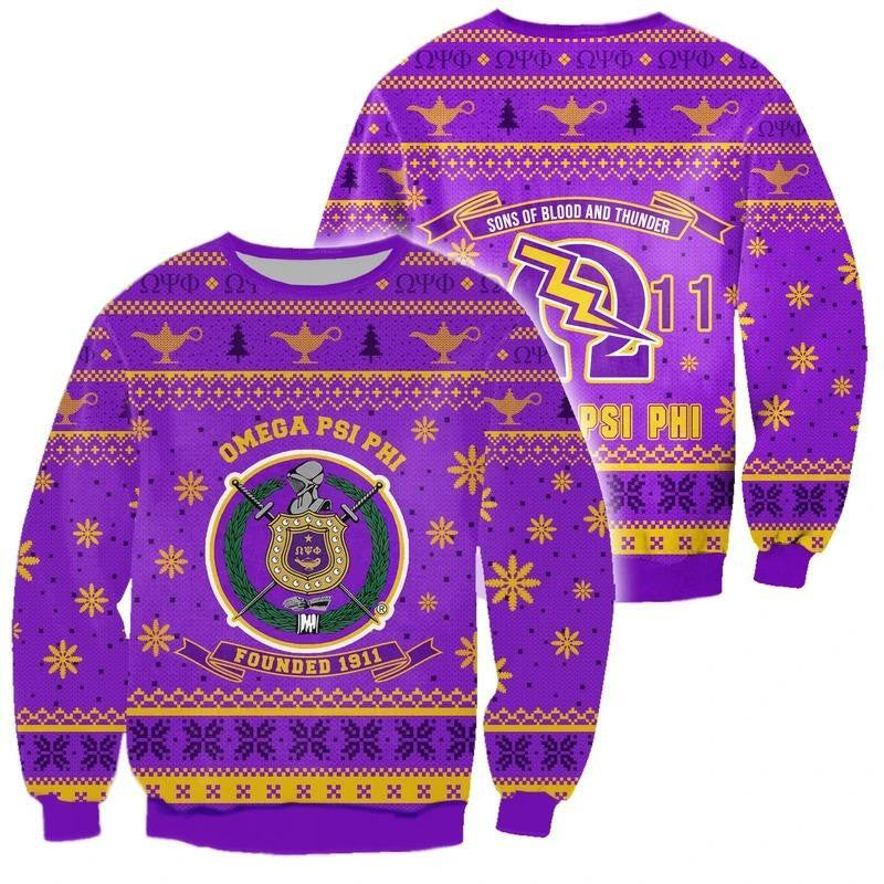 Fraternity Sweatshirt – Crewneck Sweatshirt Christmas Thunder Omega Psi Phi