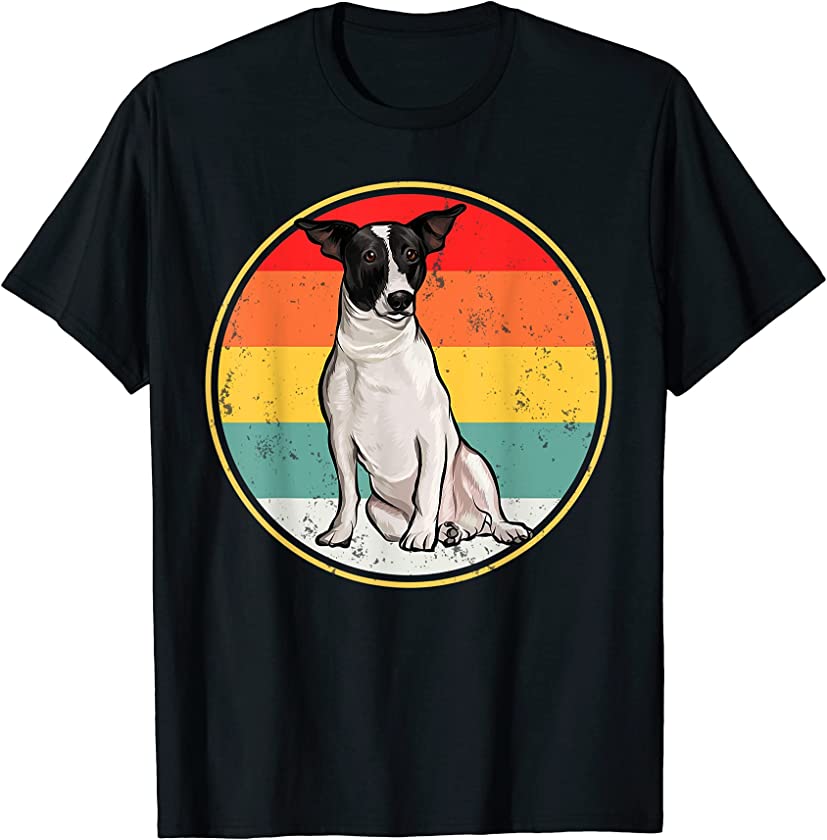 Vintage Retro Sunset Rat Terrier Dog T-Shirt