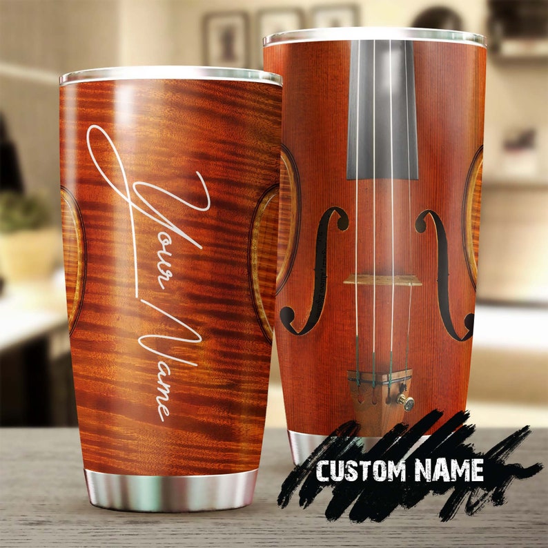 Violin Fiddle Personalized Stainless Steel Tumbler – Violinist Tumbler Fiddler Tumbler – Birthday Gift – Gift For Her For Him For Violinist