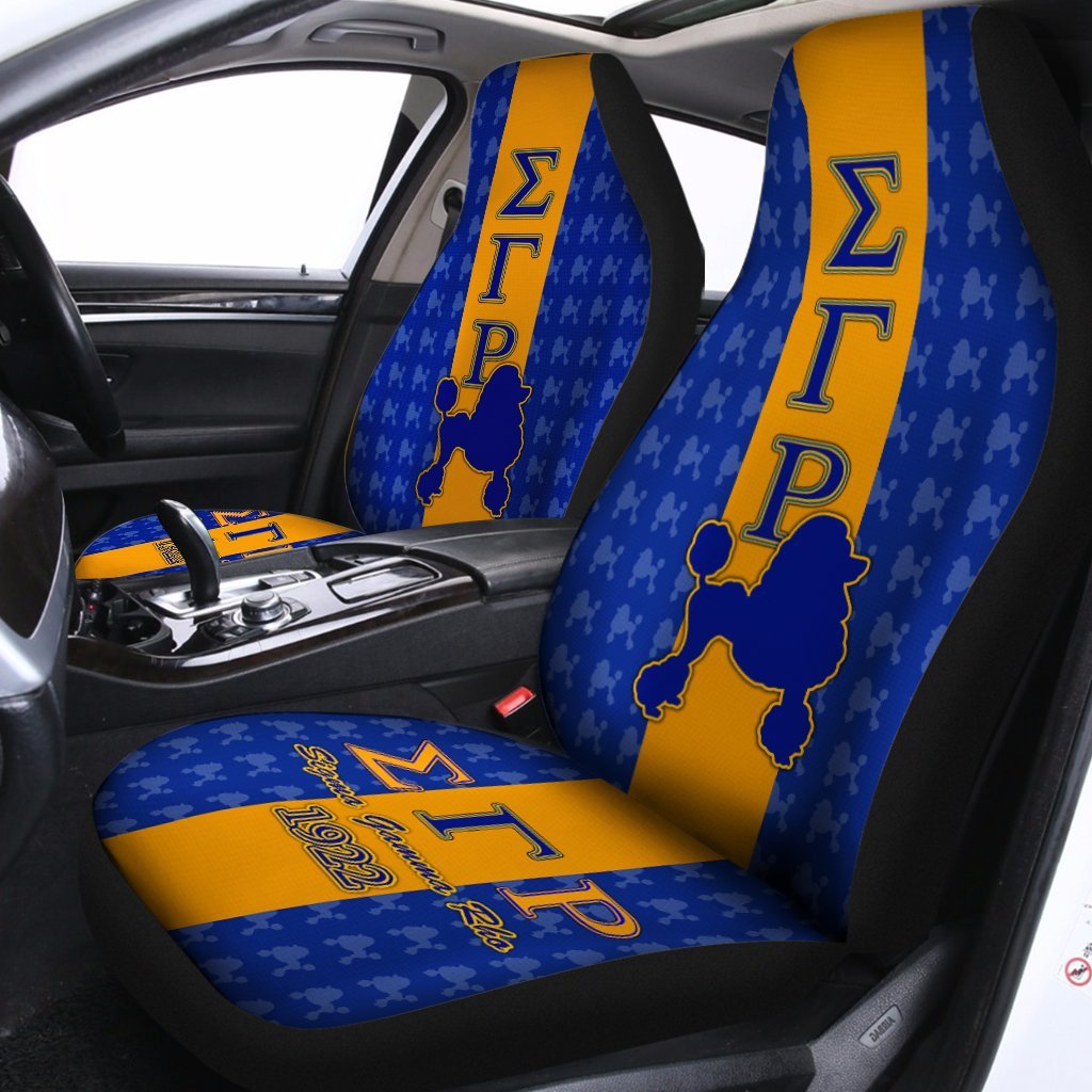 Sigma Gamma Rho Mini Poodle Car Seat Cover