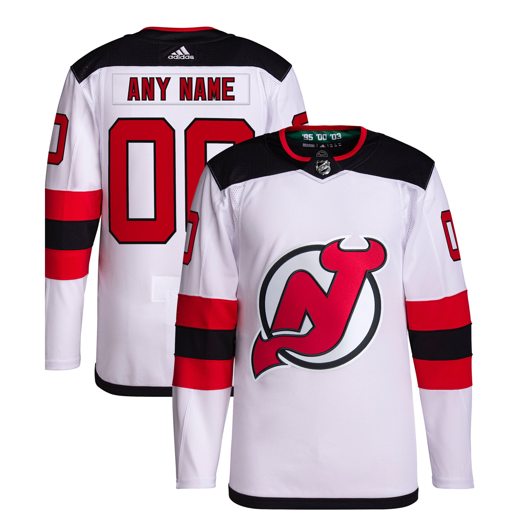 New Jersey Devils Away Primegreen Authentic Custom Jersey – White