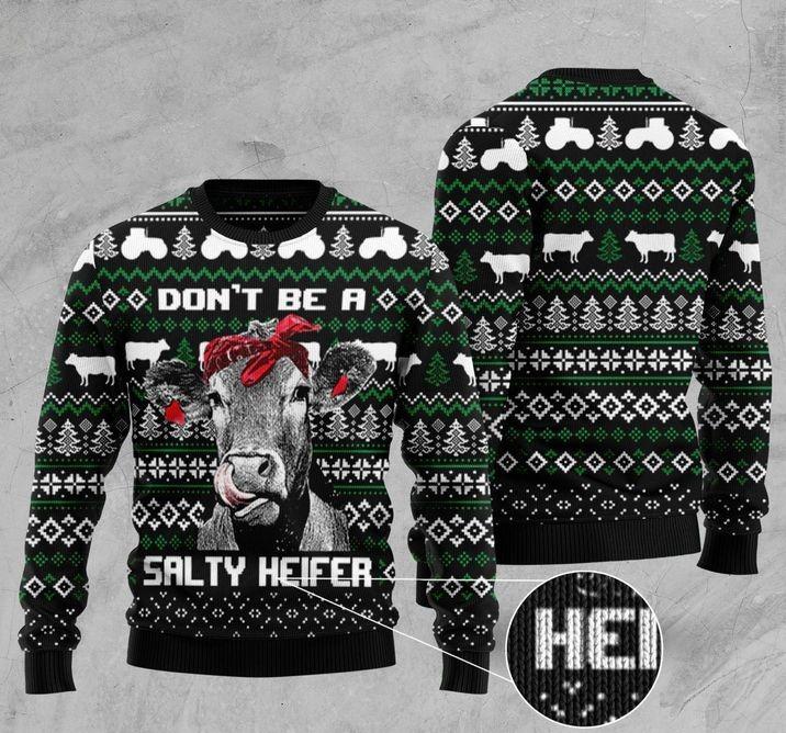 Salty Heifer Ugly Christmas Sweater | For Men & Women | Adult | Us6185