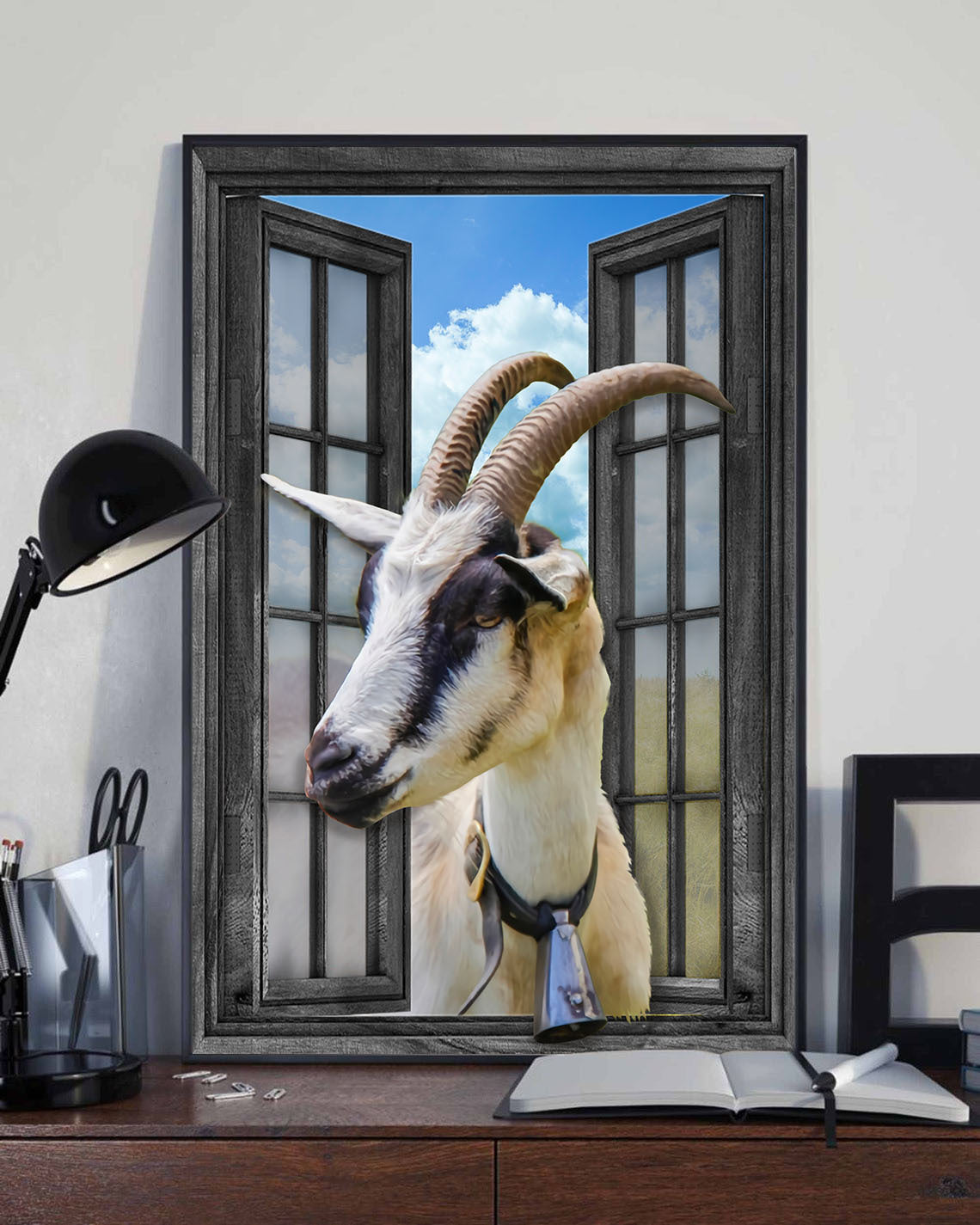 Alpine Goat 3D Wall Art Painting Prints Home Decor Cattle Farm Lover