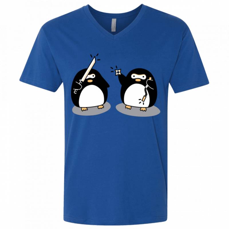 Cute Ninja Penguins Men’s Premium V-Neck