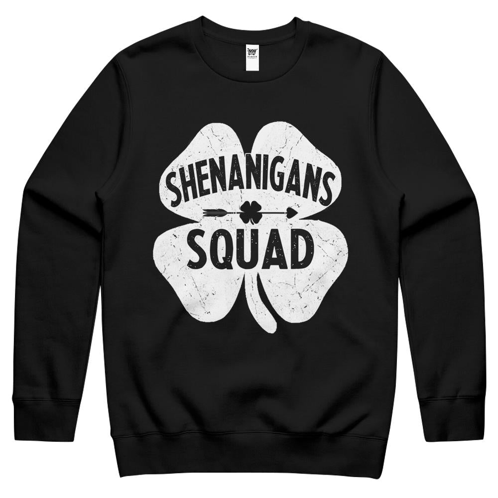 Shenanigans Squad Funny Irish St Patricks Day Shamrock Gift Crewneck Sweatshirt