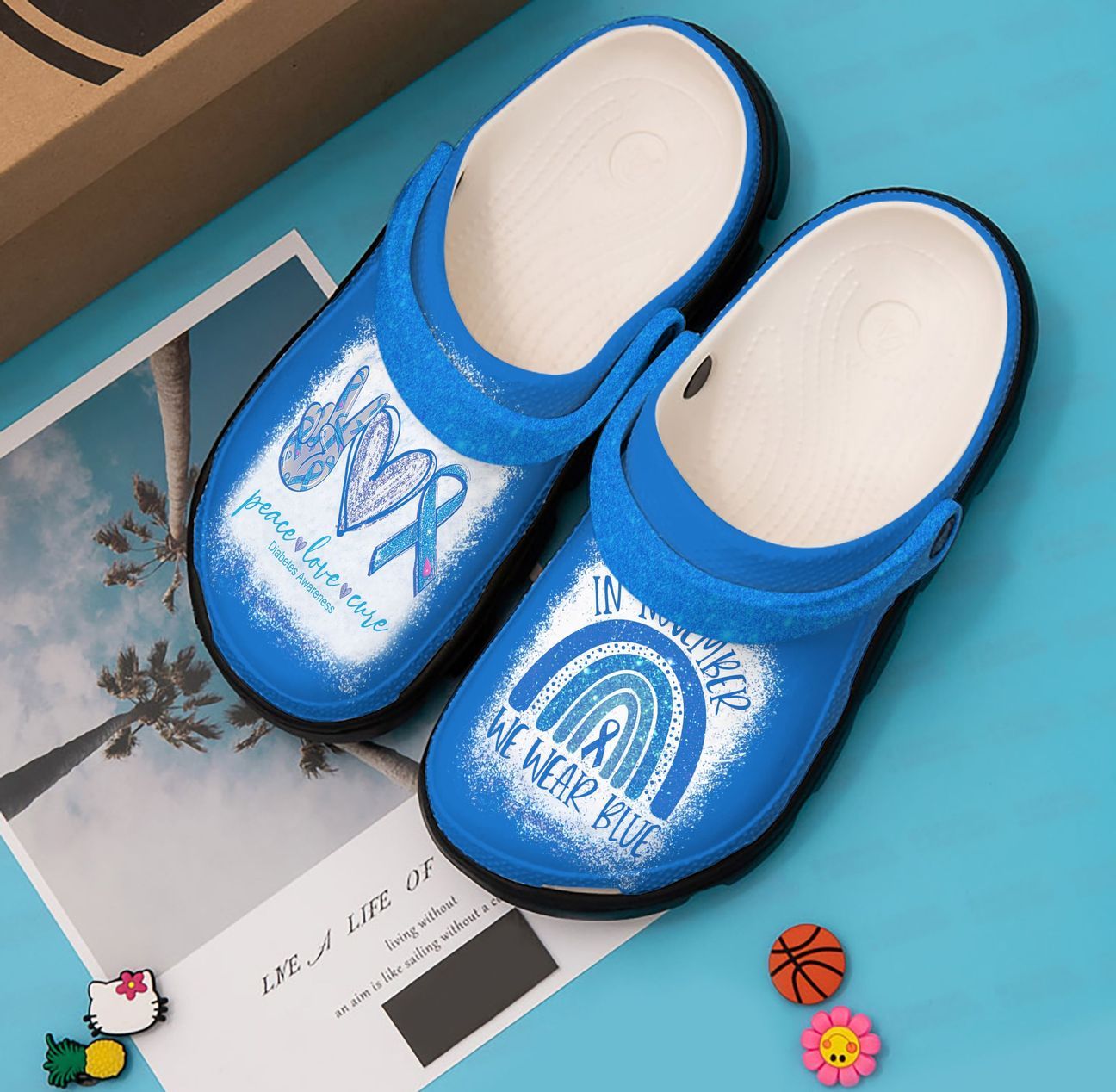 Diabetes Personalized Clog, Custom Name, Text, Color, Number Fashion Style For Women, Men, Kid, Print 3D Peace Love Cure