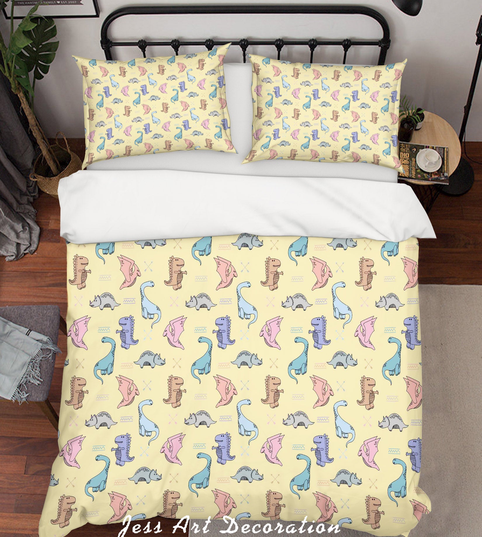 3D Hand Drawing Animals Color Dinosaur Quilt Cover Set Bedding Set Pillowcasesn 47