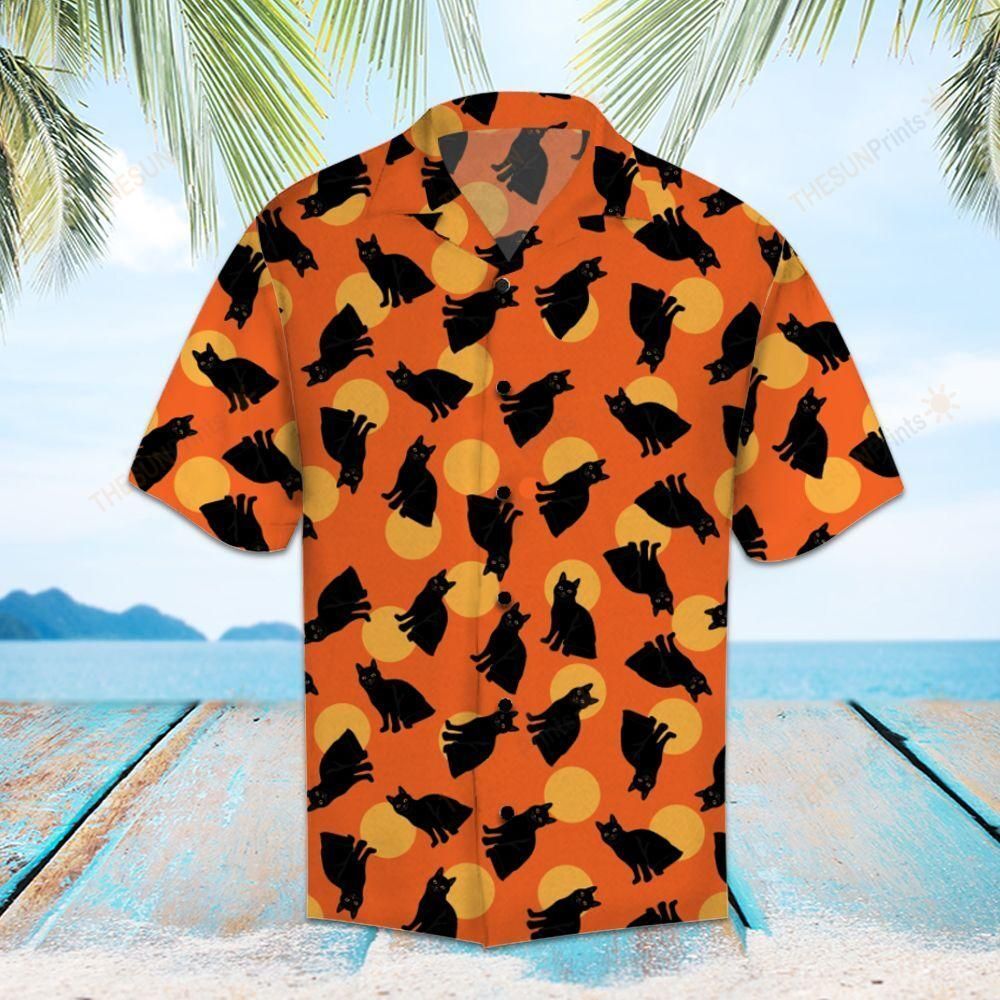 Halloween Black Cat Hawaiian Shirt Ha11329