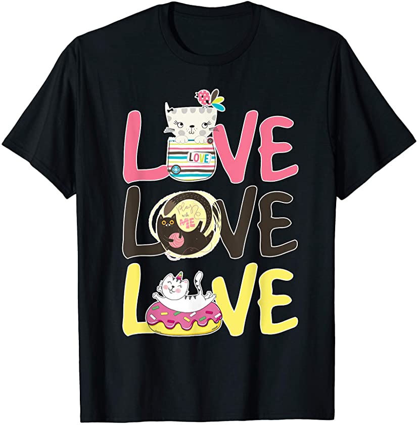 Love Donut Pockets Cute Kitty Cats Kitten Lovers Gift T-Shirt