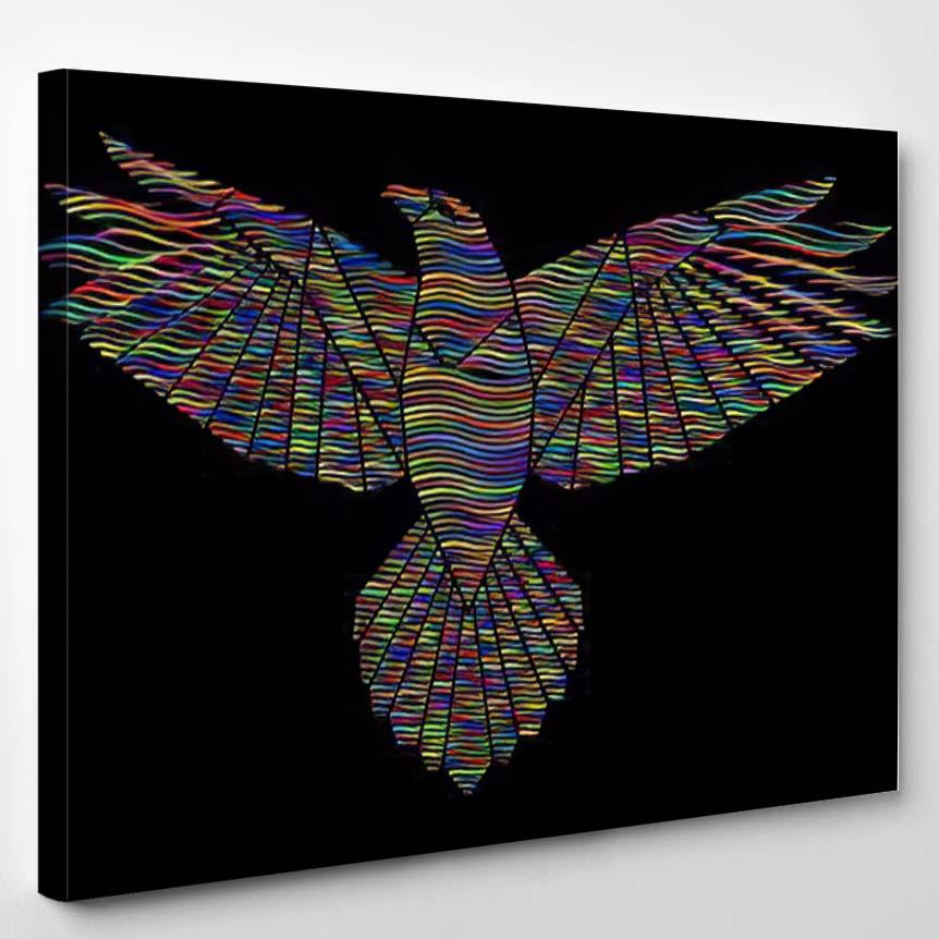 Vector Colored Proud Eagle Spread Wings – Eagle Animals Canvas Print