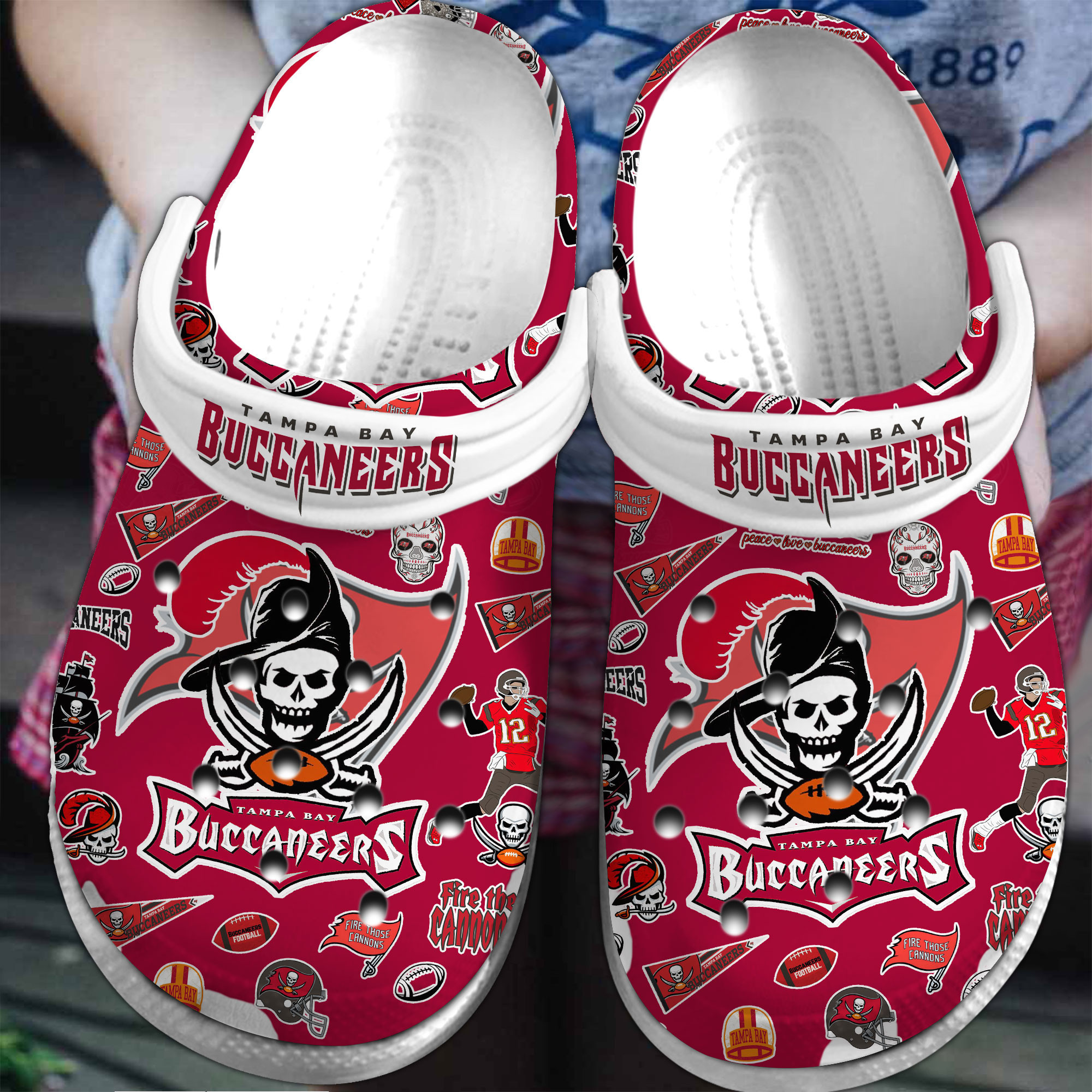 Tampa Bay Buccaneers NFL Sport Crocs Crocband Clogs Shoes Comfortable For Men Women and Kids 2