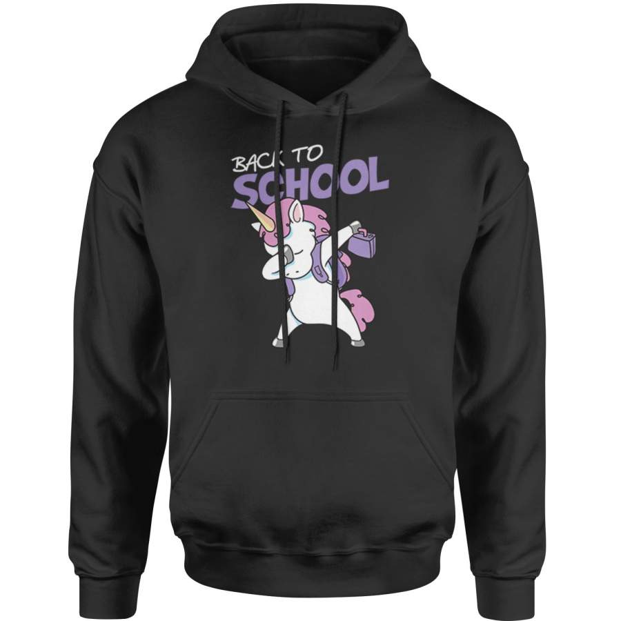 Back To School Dabbing Unicorn Adult Hoodie Sweatshirt
