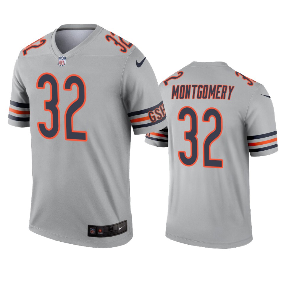 Chicago Bears David Montgomery Silver Inverted Legend Jersey