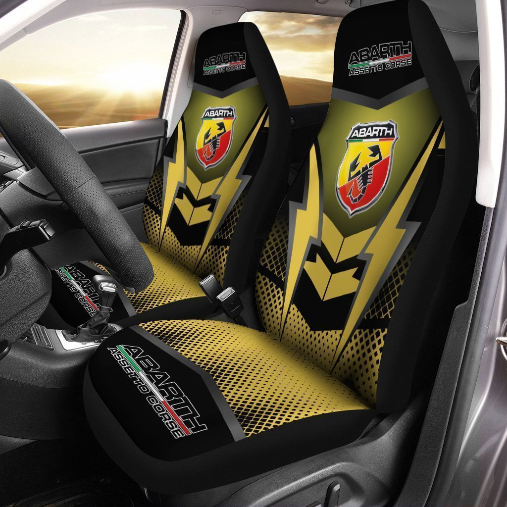 Abarth Car Seat Cover (Set Of 2) Ver 1 (Yellow)