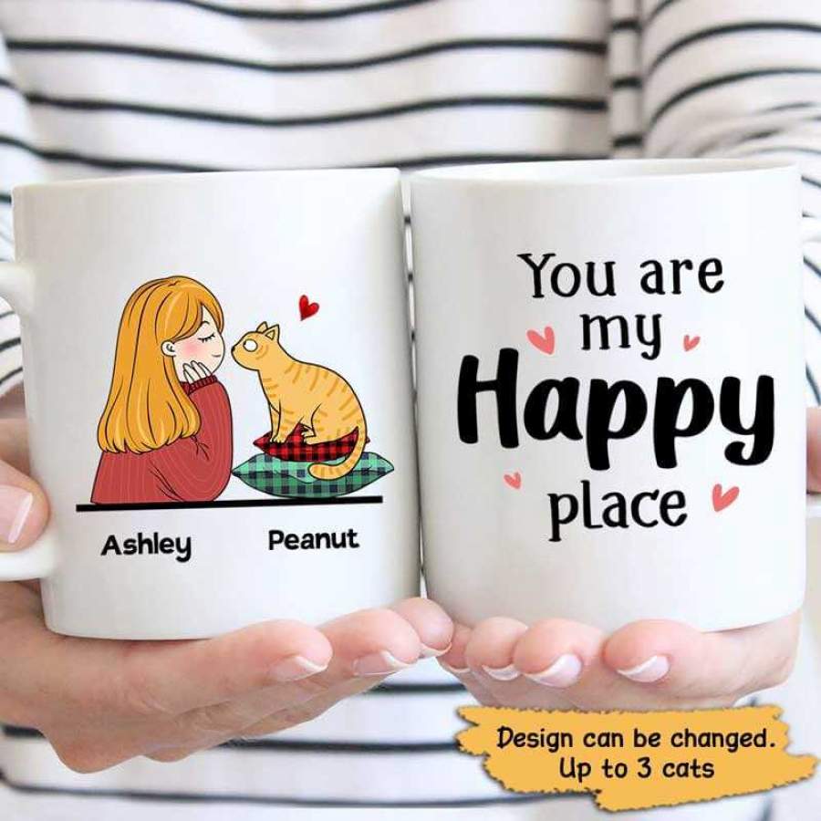 You Are My Happy Place Chibi Personalized Mug