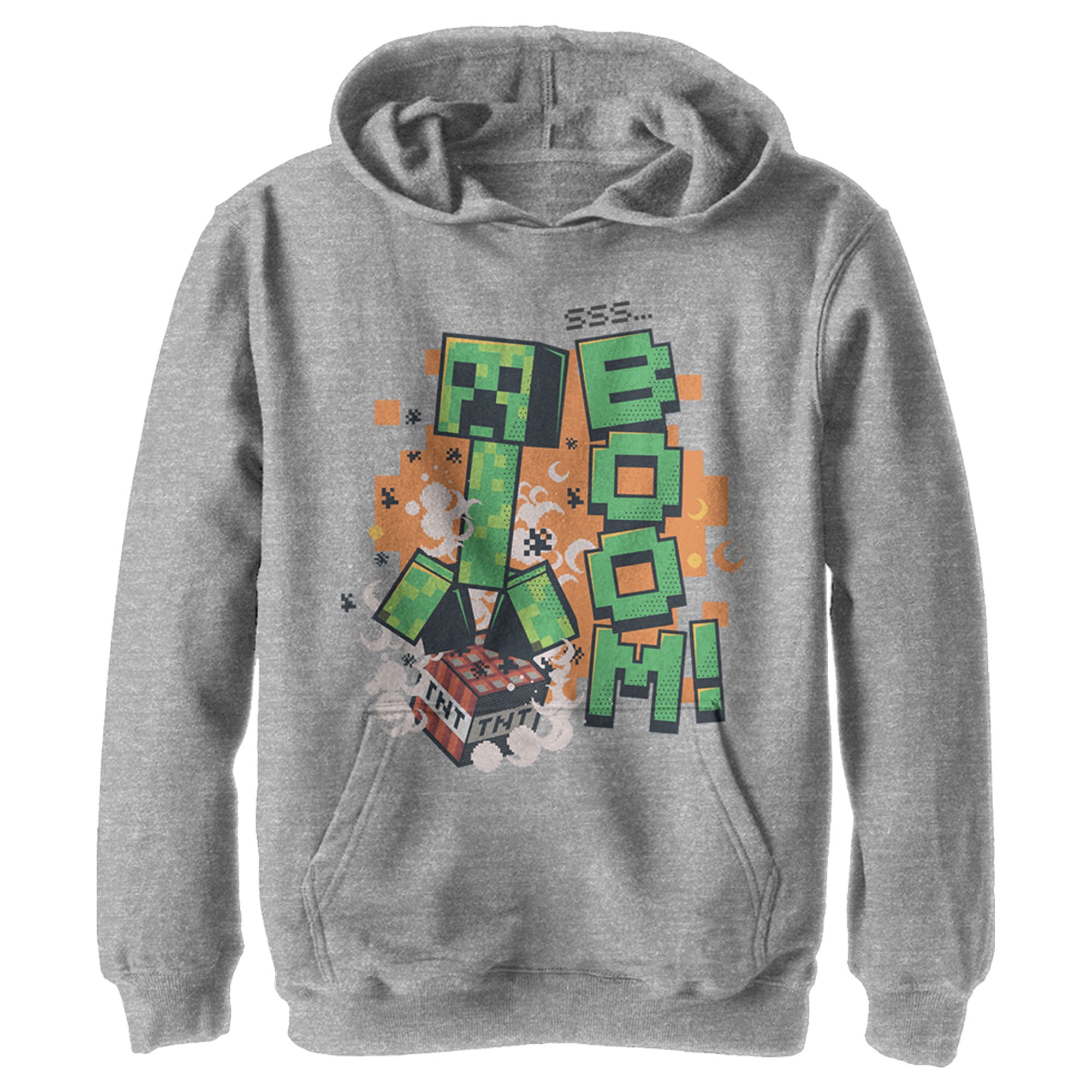 Minecraft Boy’S Creeper Boom  Pull Over Hoodie