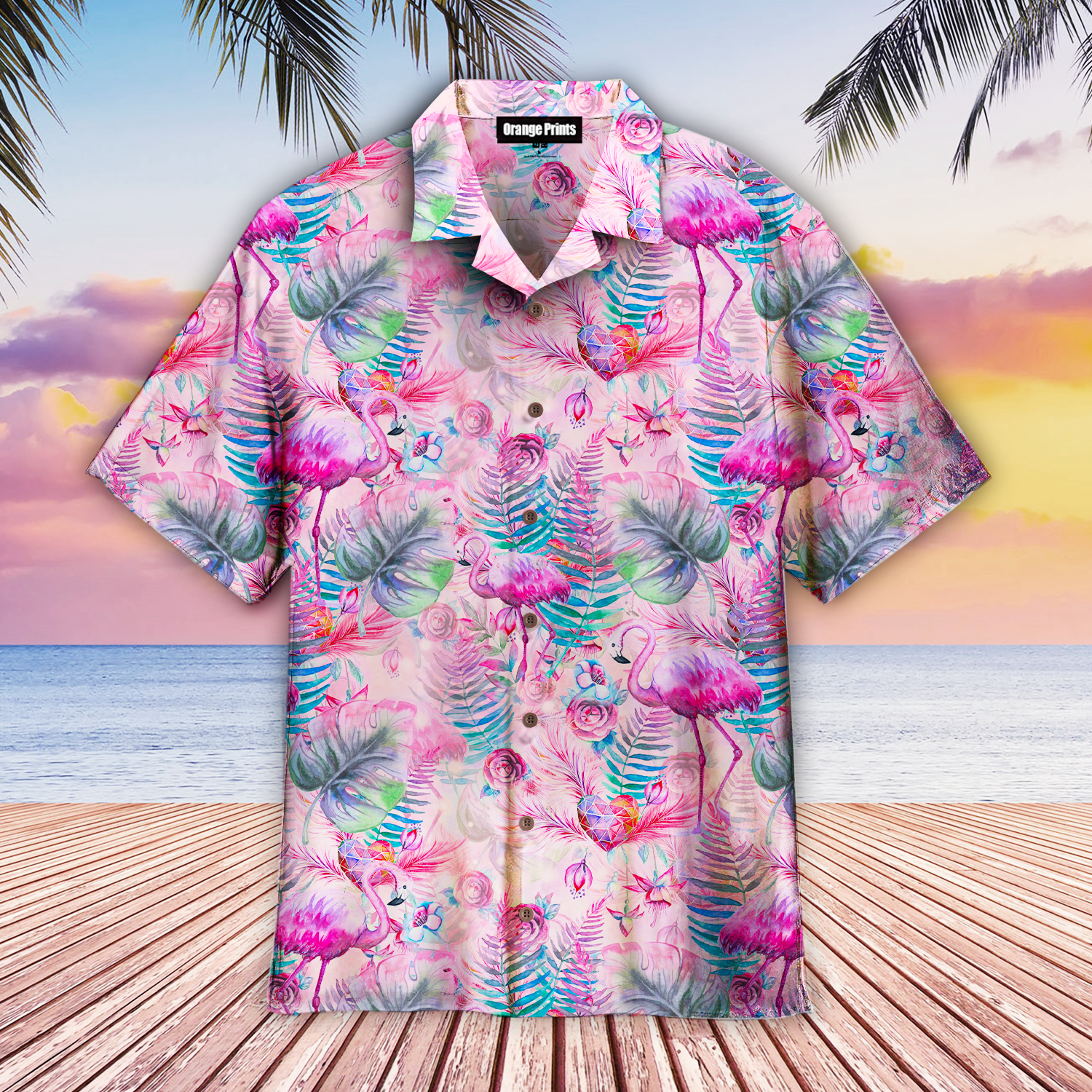 Pink Flamingo Tropical Aloha Hawaii Shirts For Men Women Ha62069