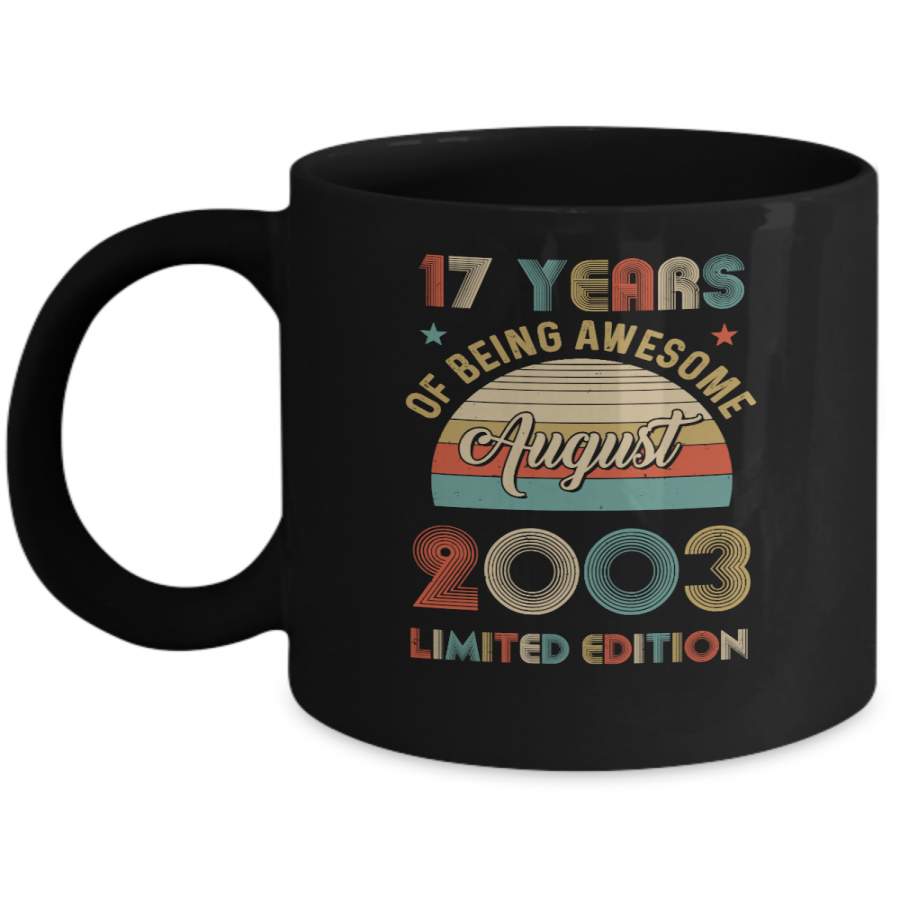 Vintage August 2003 Limited Edition 17th Birthday Gifts Mug